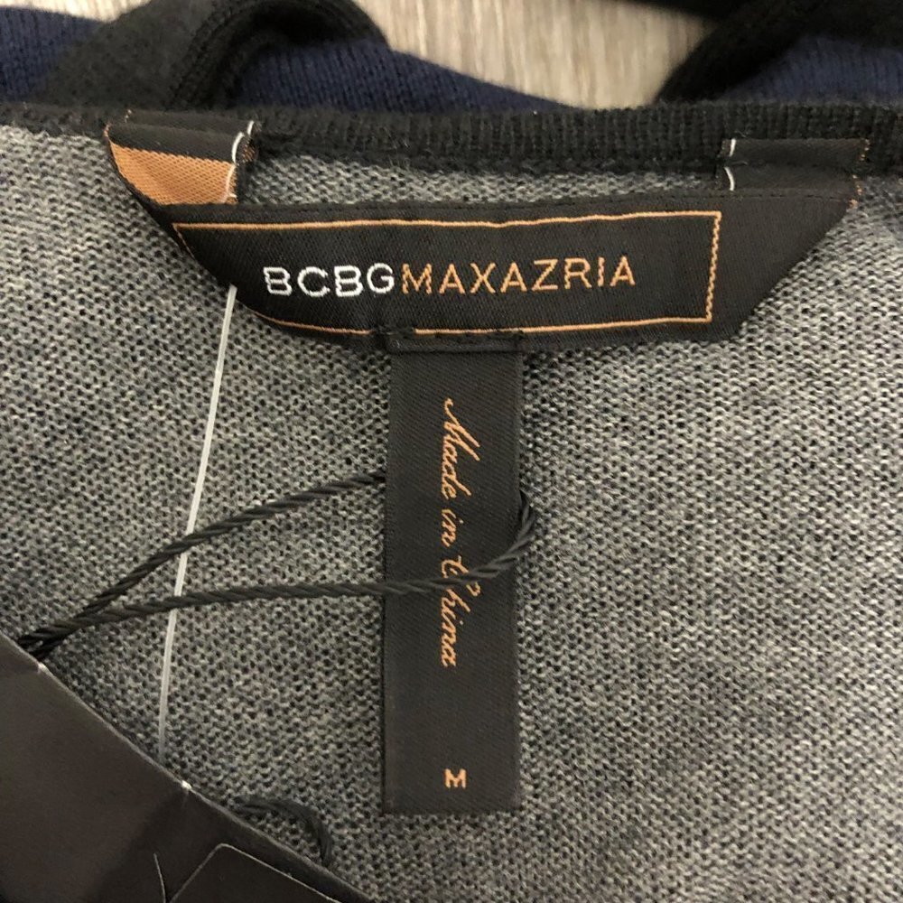 NWT BCBGMAXAZRIA Silk Cashmere Blend Size Medium Sweater Dress Collar Tie - Picture 8 of 11